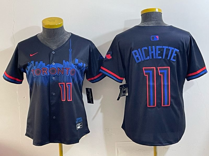 Youth 2025 Toronto Blue Jays #11 Bichette black Joint Name Nike MLB Jersey style 002